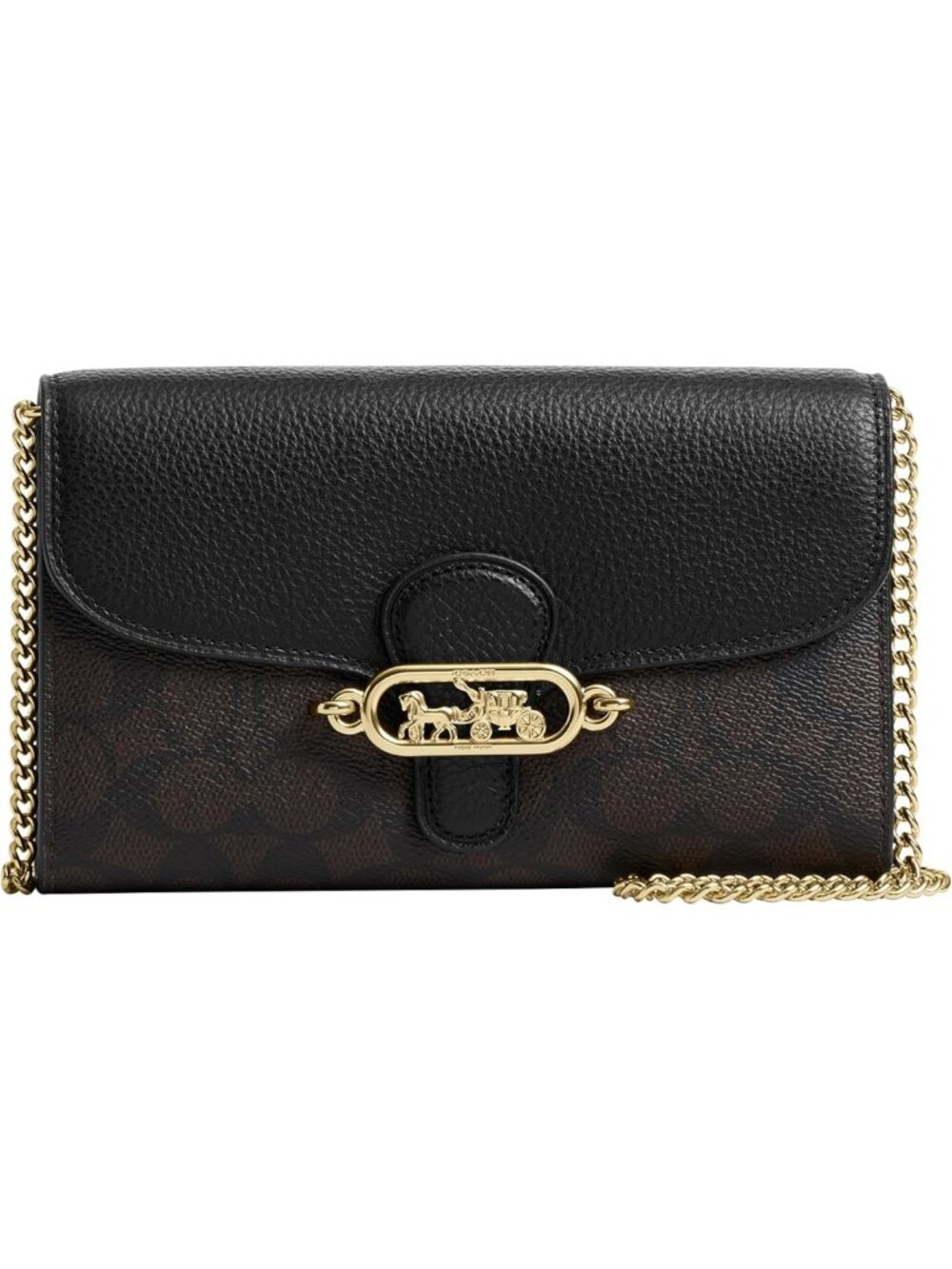 Stylish Chain Crossbody Bag in Signature Canvas - Chic & Versatile for Everyday